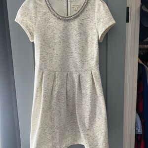 Elegant Cream Dress with Pearl Detail